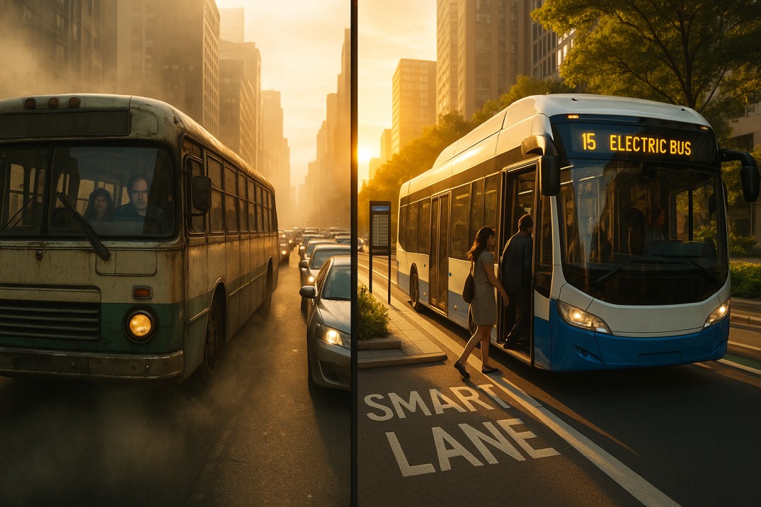How Replacing Old Buses Does and Doesn't Help - Cure City Traffic? 
