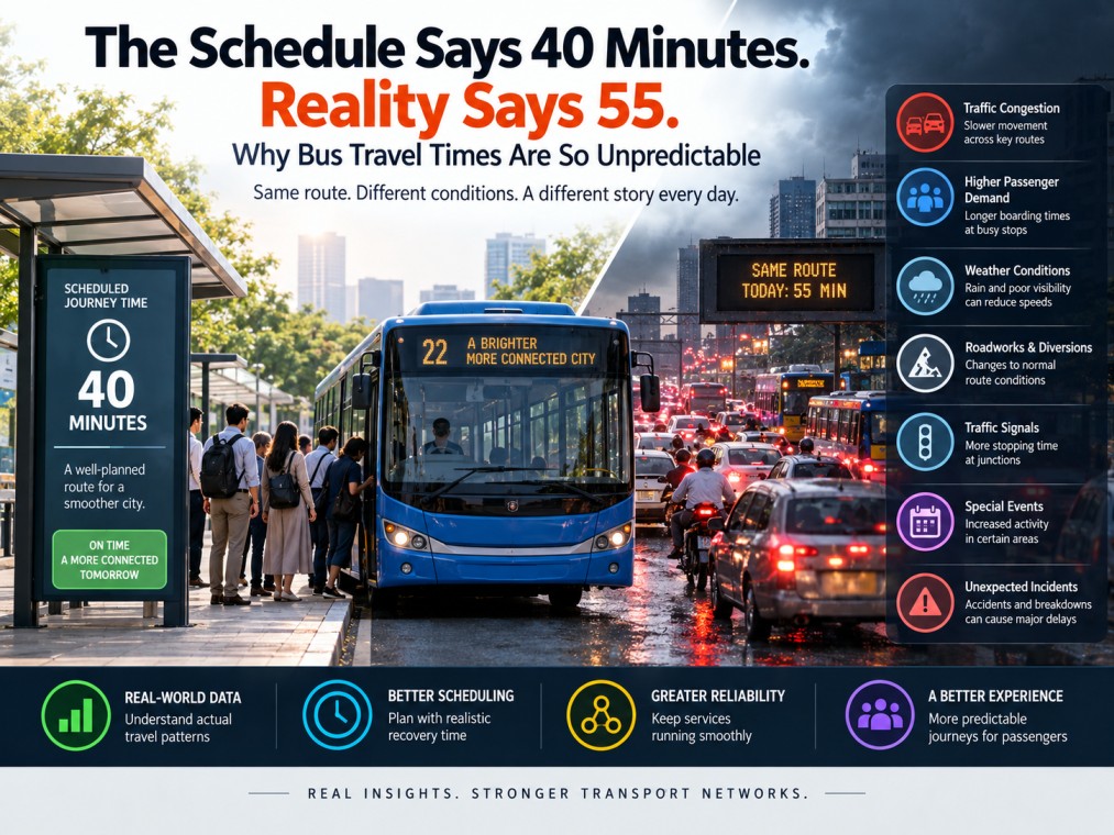 The Schedule Says 40 Minutes. Reality Says 55: Why Bus Travel Times Are So Unpredictable