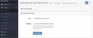 Abandoned Cart Reminder V4 for Open Cart