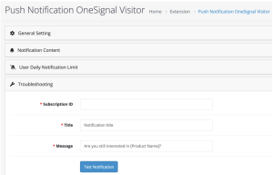 Push Notification Module for Visiting Customers Using OneSignal for Open Cart