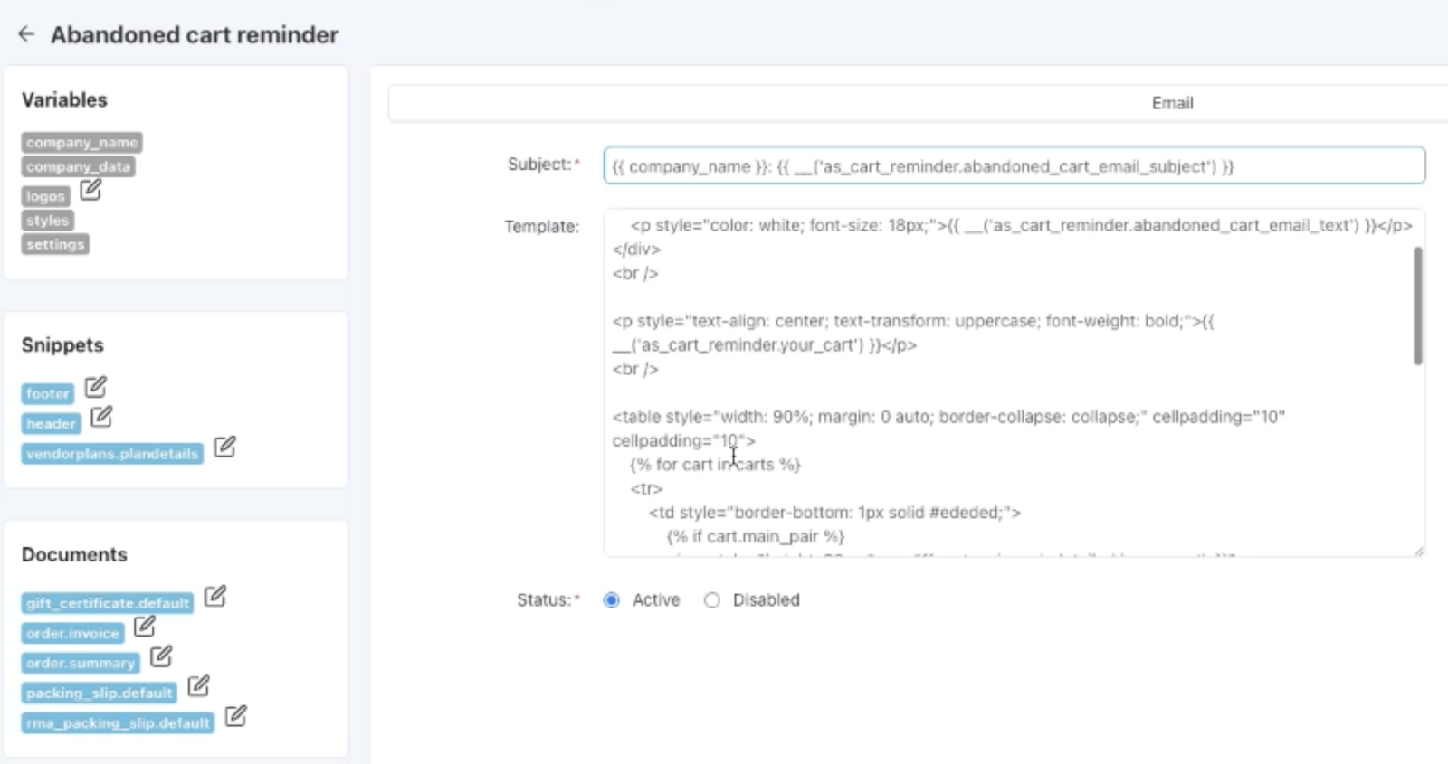 Abandoned Cart Reminder Addon for CS-Cart — screenshot 2