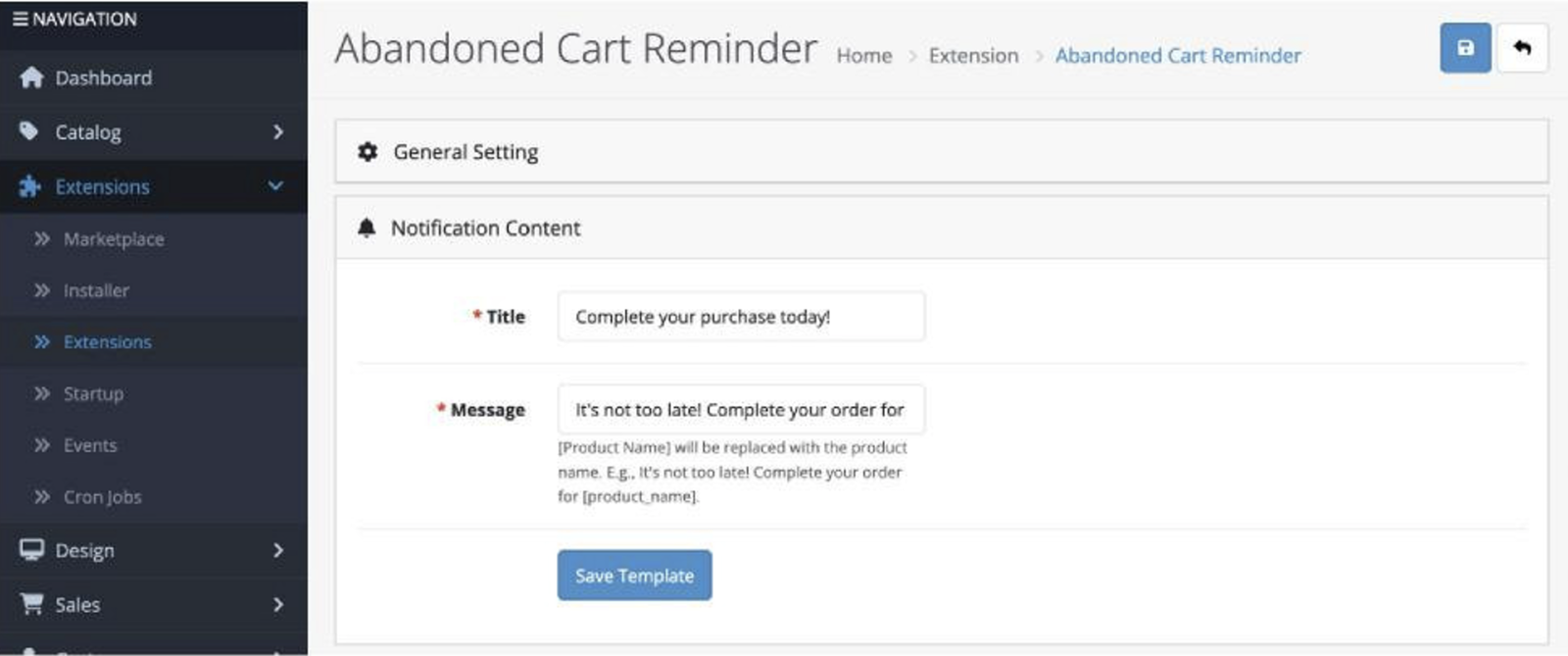 Abandoned Cart Reminder V4 for OpenCart — screenshot 2