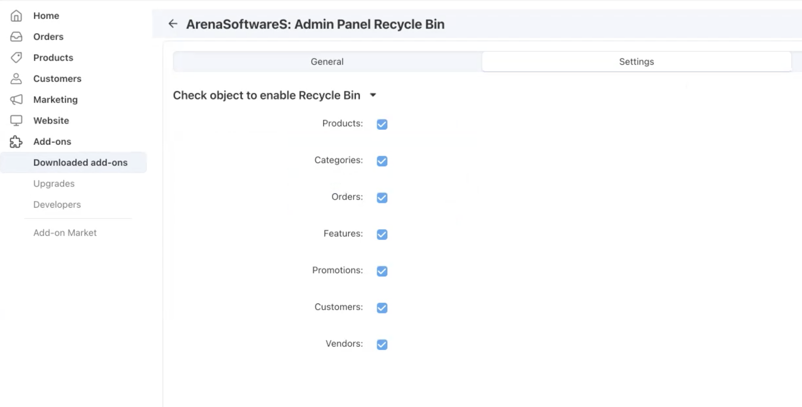 Admin Recycle Bin Addon for CS-Cart — screenshot 2