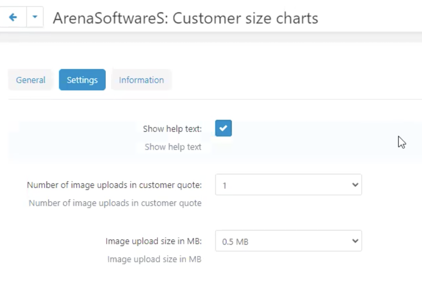 Customer Size Charts Addon for CS-Cart — screenshot 2