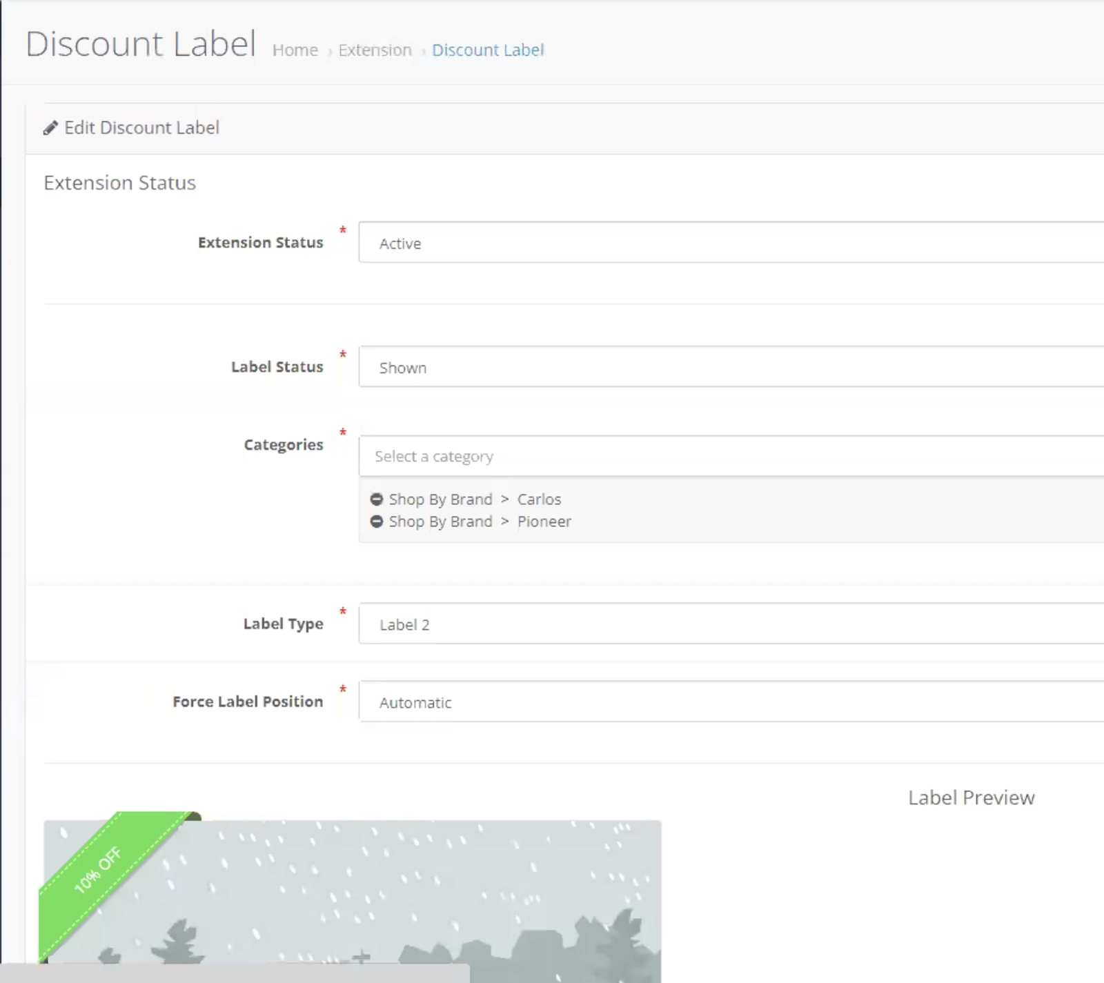 Discount Label — OpenCart 4 — screenshot 2