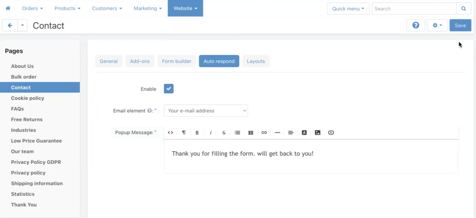 Form Auto Responder Addon for CS-Cart — screenshot 3