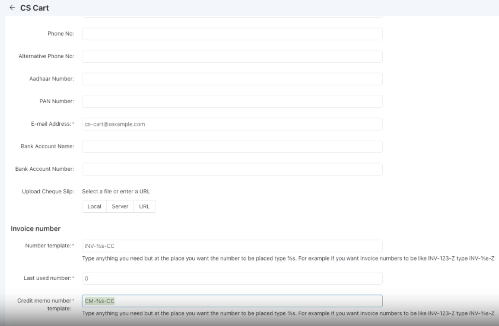 Invoice Number Generator Addon for CS-Cart — screenshot 2
