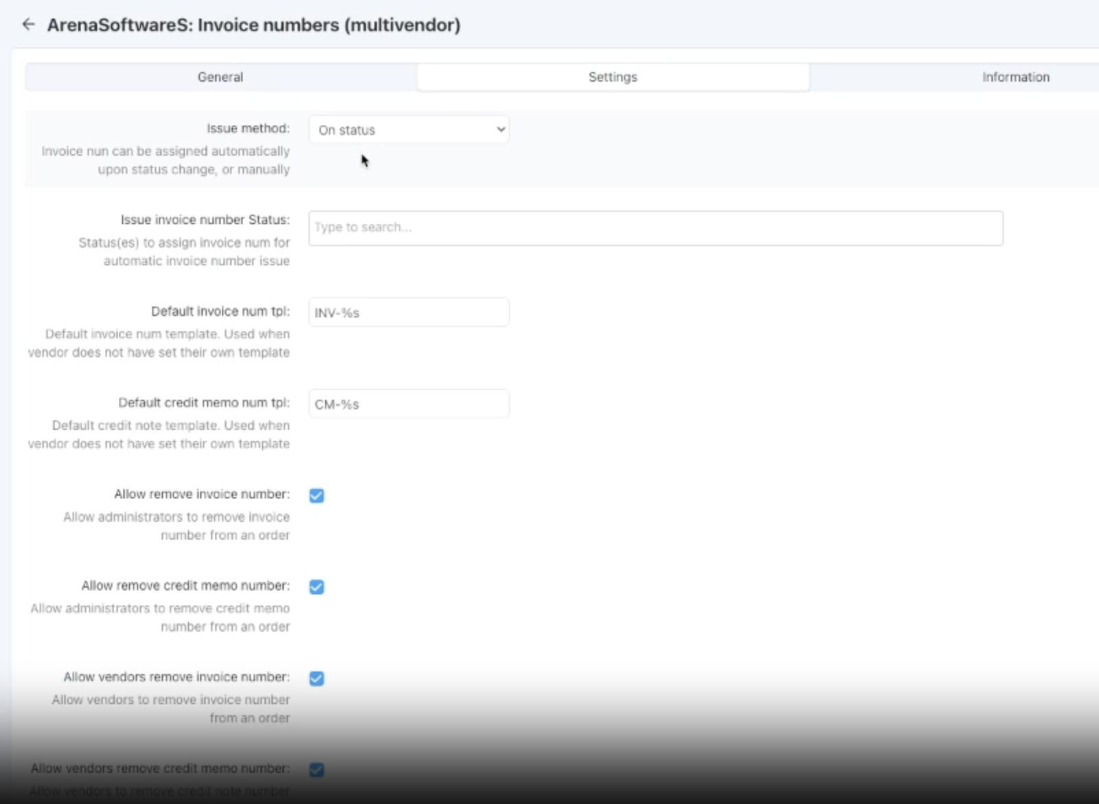Invoice Number Generator Addon for CS-Cart — screenshot 3
