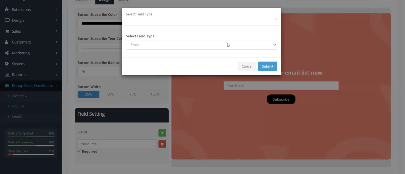 Pop-up Sales Module for OpenCart 4 — screenshot 2