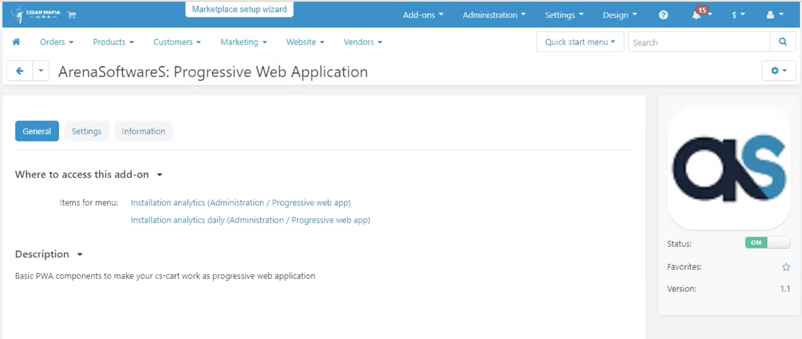 Progressive Web Application Addon for CS-Cart — screenshot 4