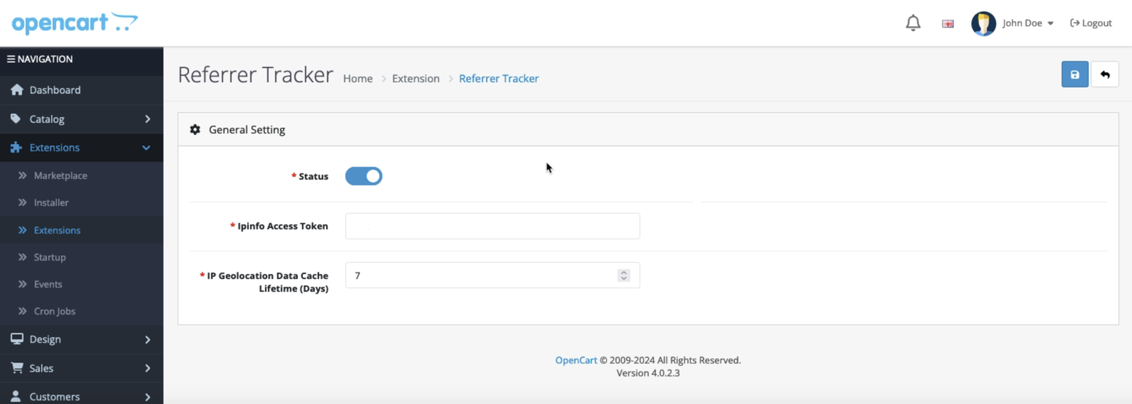 Referrer Tracker V4 for OpenCart — screenshot 3