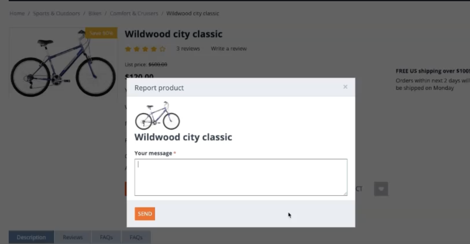 Report a Product Addon for CS-Cart — screenshot 4