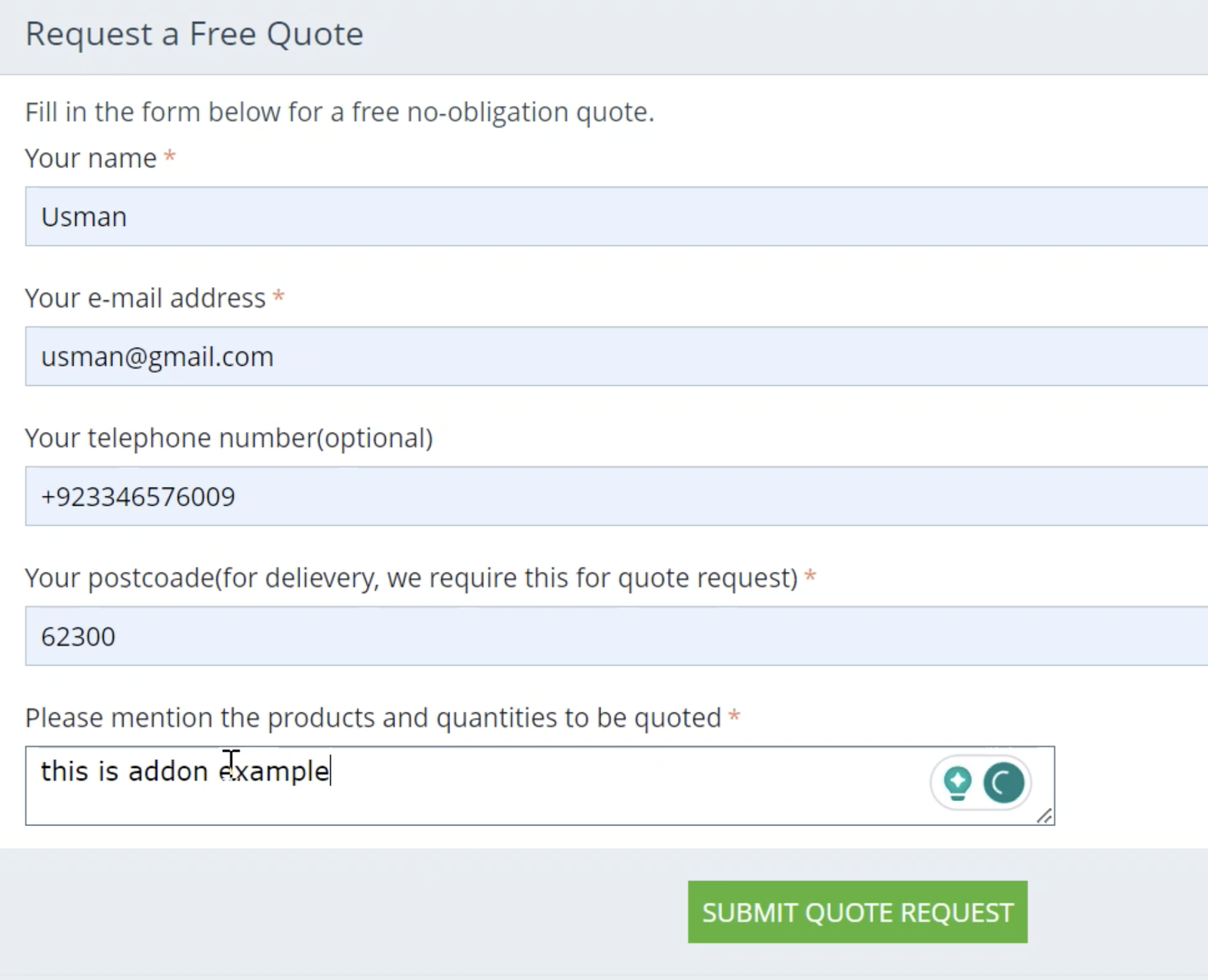 Request for Quote Addon for CS-Cart — screenshot 1