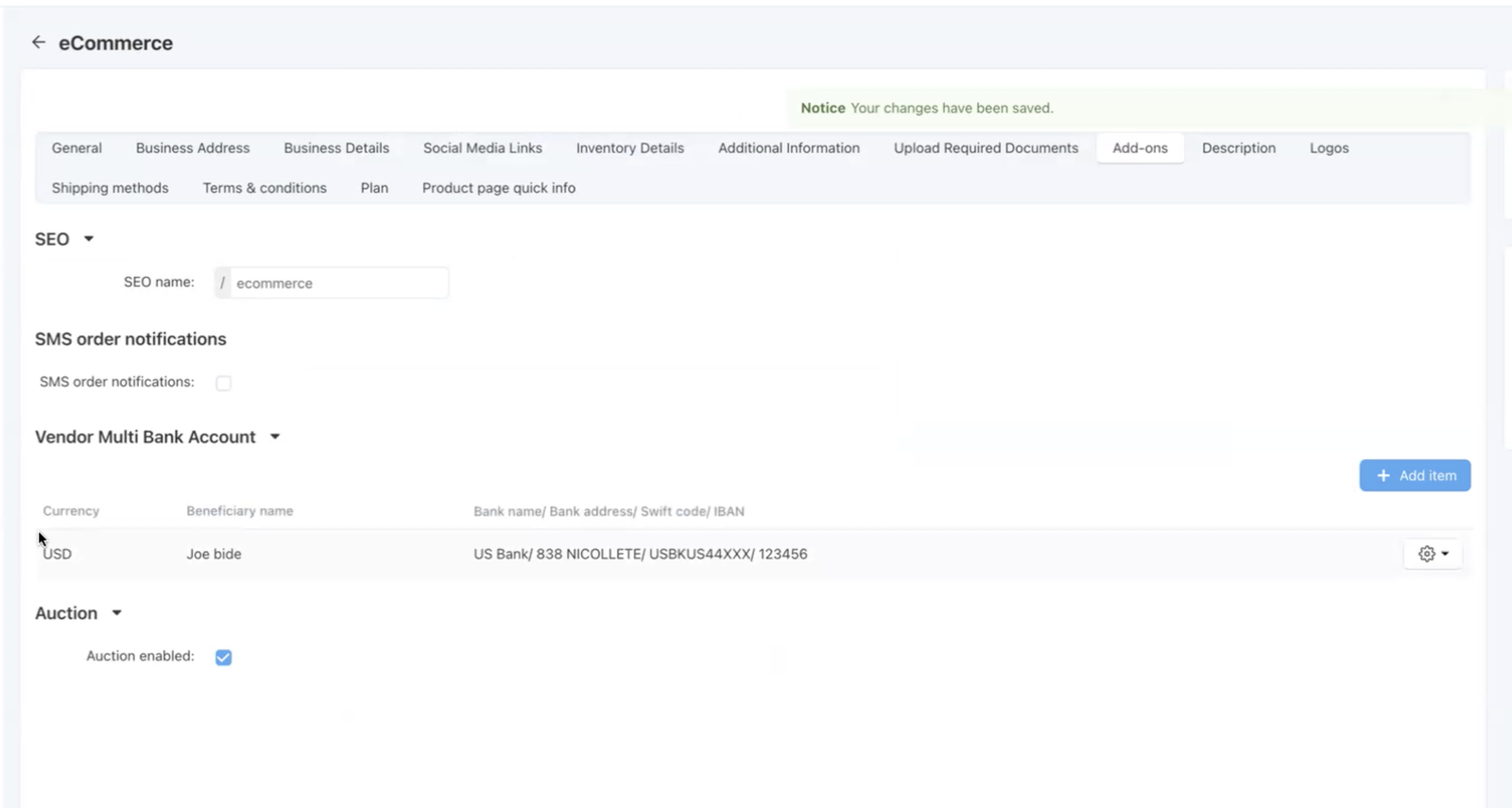 Vendor Multi Bank Account Addon for CS-Cart — screenshot 1